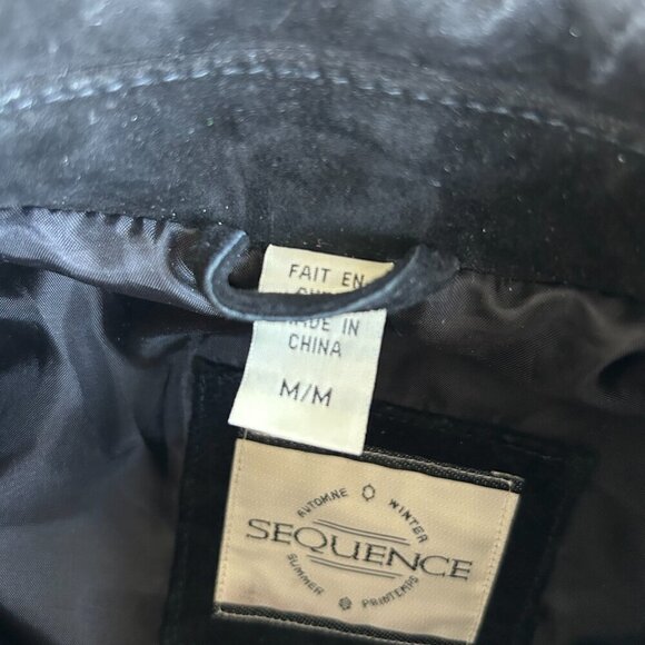 Vintage Genuine Black Suede Button Down Collared Jacket Size M - Picture 9 of 10